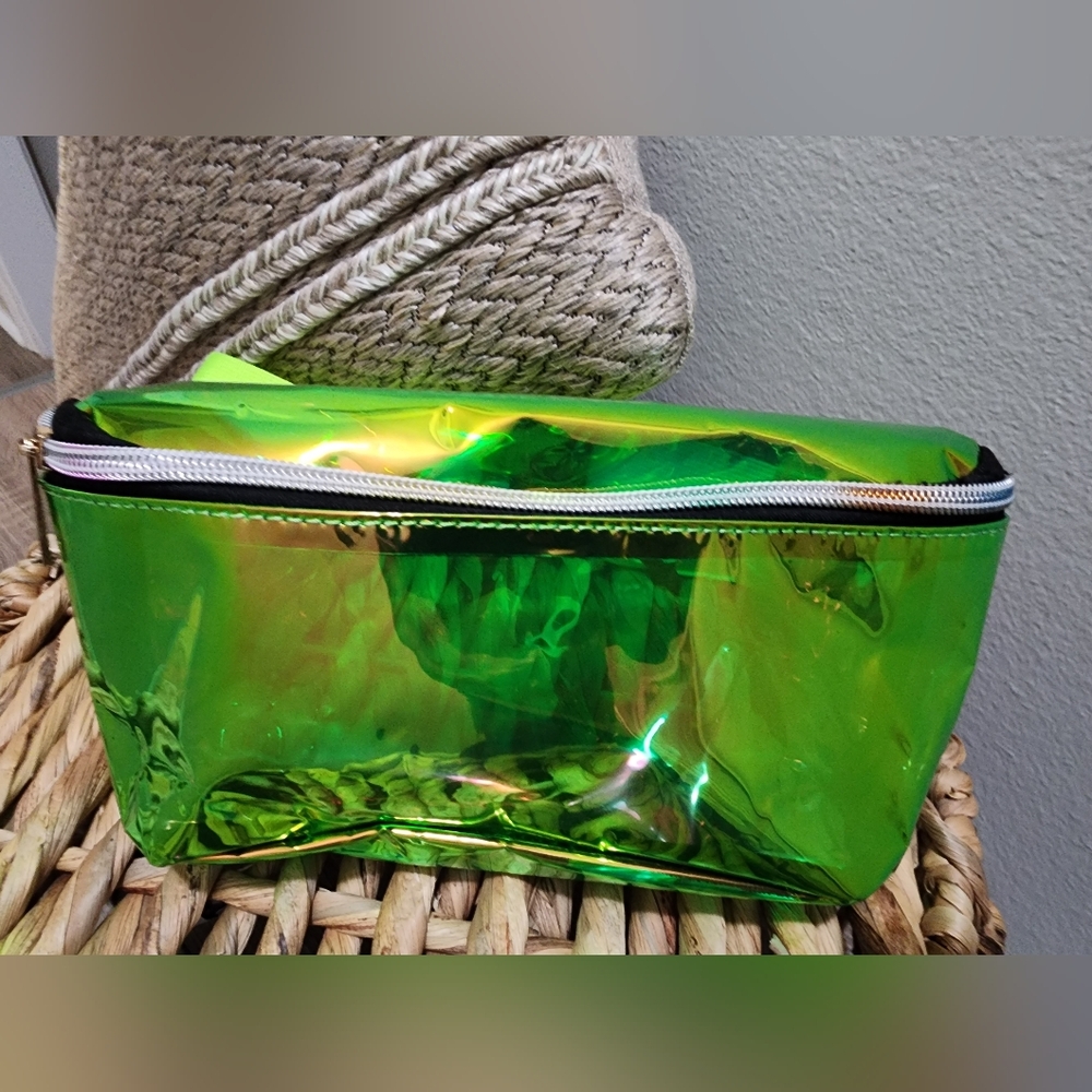 Holographic Clear Fanny Pack Metallic Glitter Waist Bag Travel Sport Bum Bag Gre